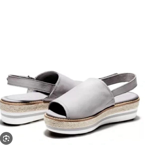 Timberland Gray Peep Toe Emerson Wedge Sandals SZ 11 NWOT - Picture 1 of 9